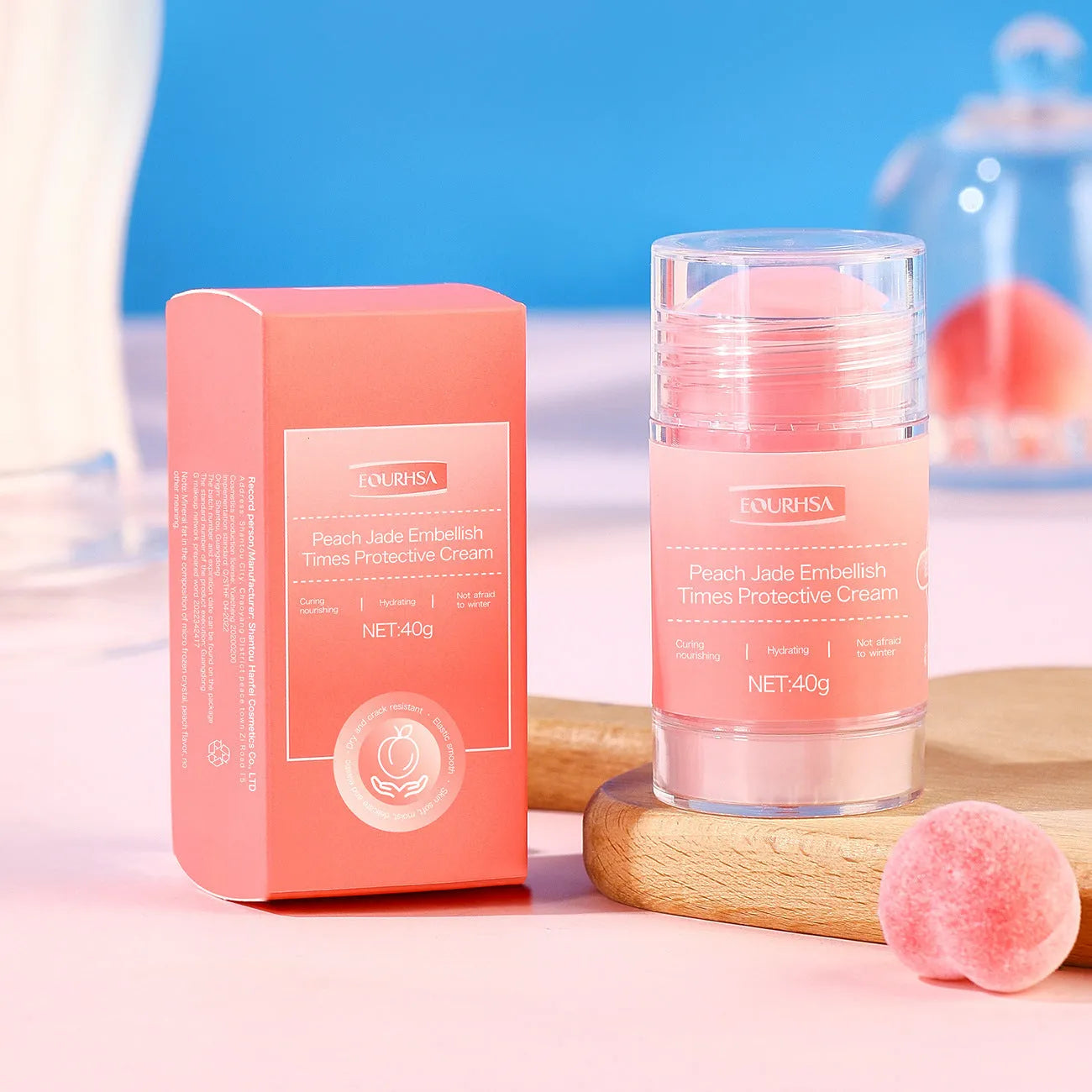 Moisturiser solid stick balm for hands and feet, shown with scent options Apple, Banana, Blueberry, Coconut, Citrus, Pink, Strawberry.