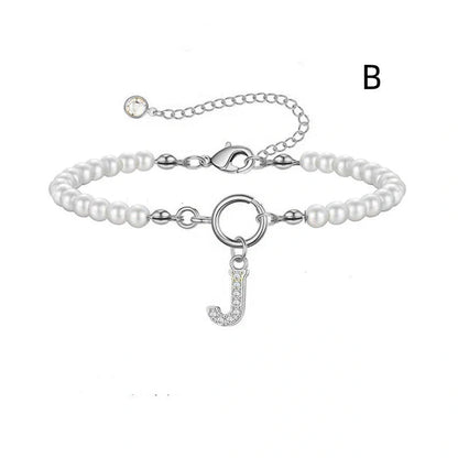 2024 fashion initial pearl bracelet for women with toggle clasp