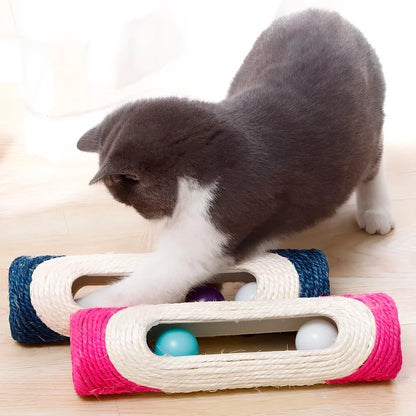 28cm long sisal drum cat toy with 7.5cm diameter for scratching