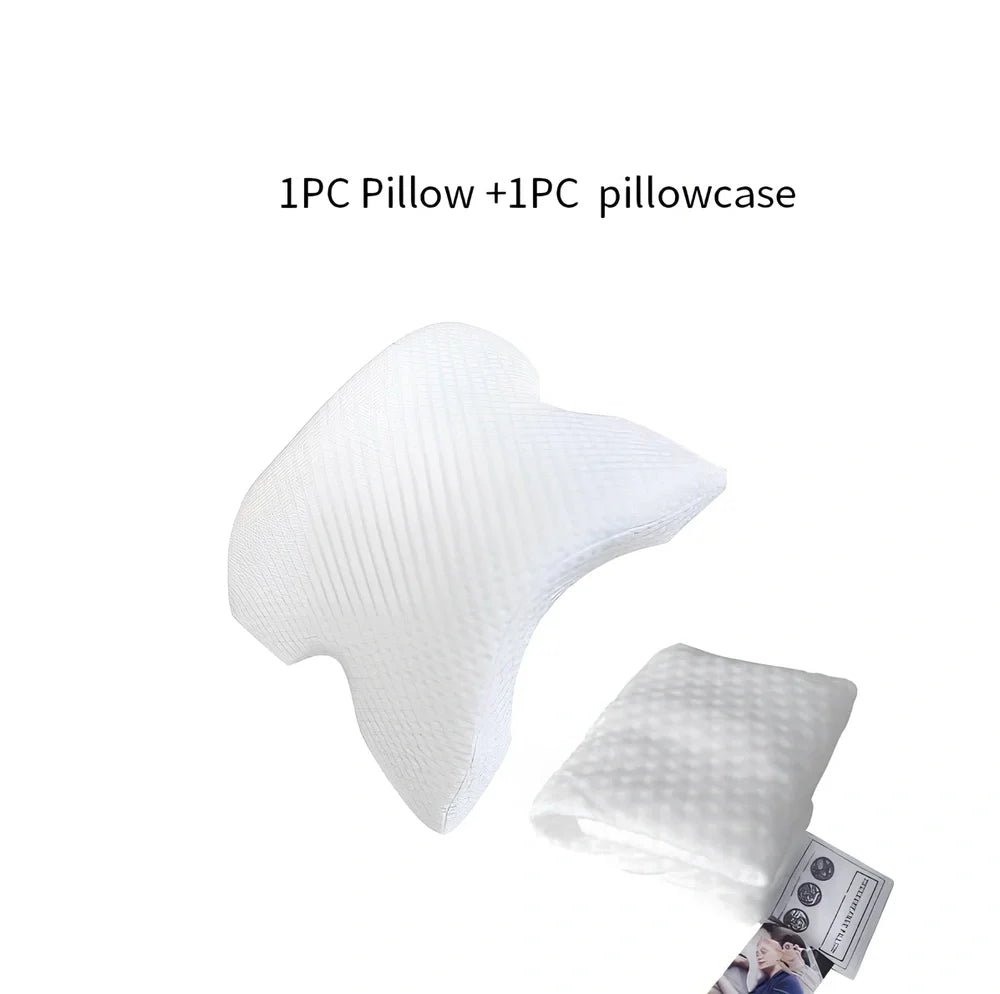 Tunnel-shaped memory foam pillow with plastic bracket for preventing limb numbness during office naps