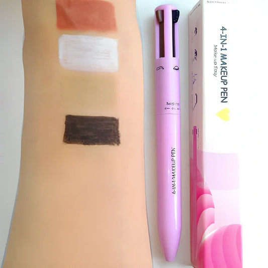 Four-in-one eyebrow pencil showing four colour options in 15cm compact refillable design