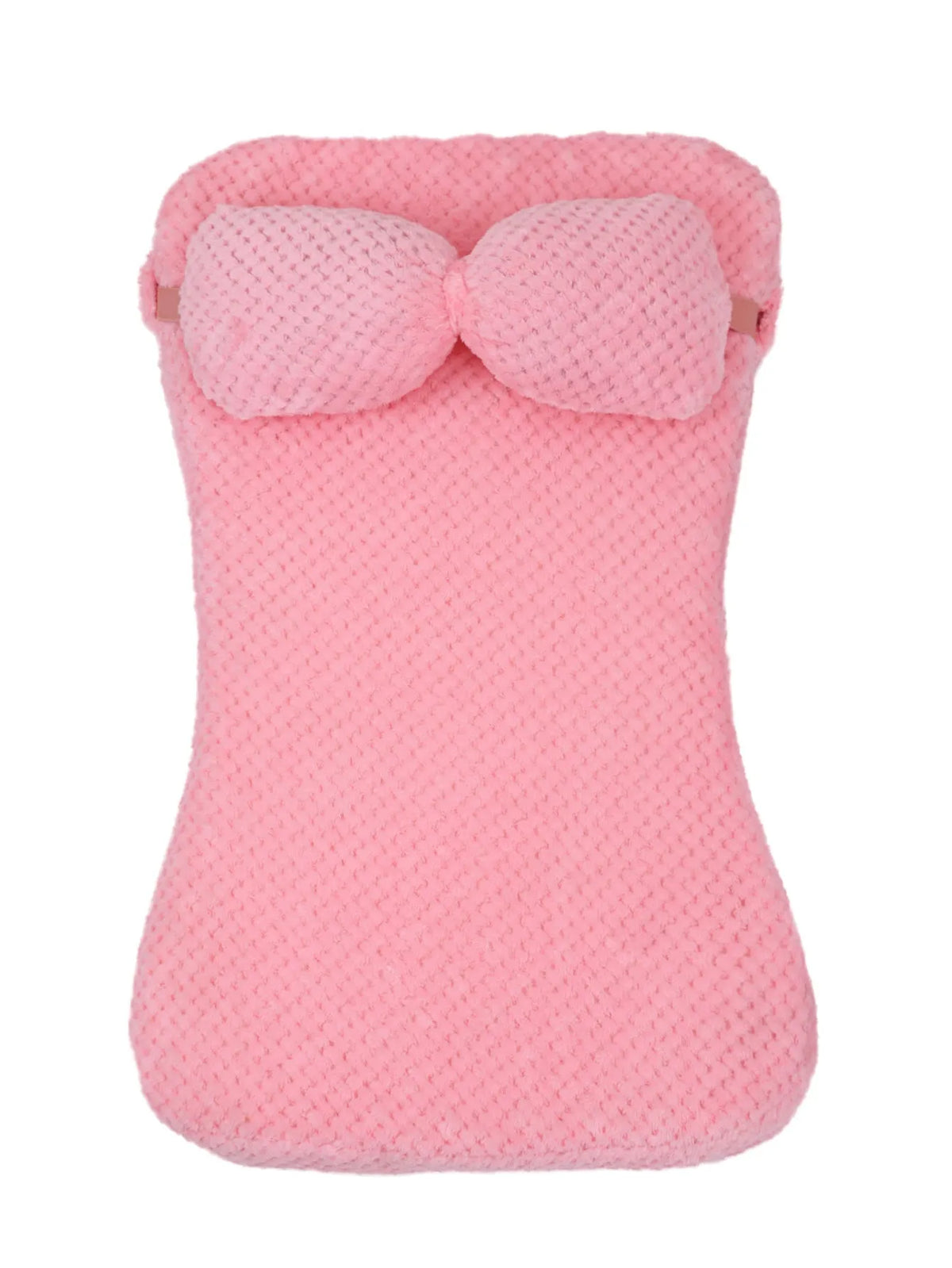 Soft plush pet bed mat with pillow in grey, khaki, or pink, sizes S to XL from 40x30x6cm to 100x60x8cm