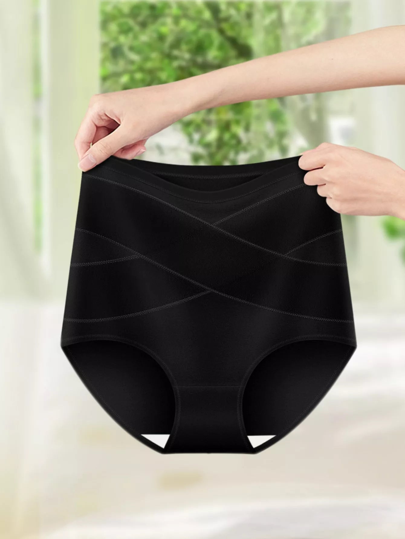 High Waist Shaping Briefs for Women in four colors: fruit green, skin color, black, and silver gray