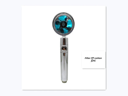 High-Pressure Handheld Shower Head with Turbo Propeller and Cotton Filter for Luxurious Spa-Like Shower Experience