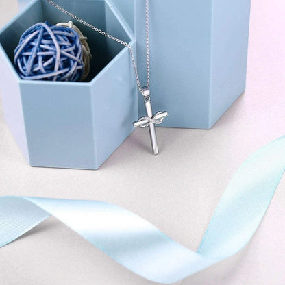 Elegant cross infinity pendant necklace with gold or silver finish, a timeless accessory for modern women