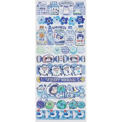 Haemorrhoid tape packaging stickers with cute cartoon characters on Japanese paper, 42 style options