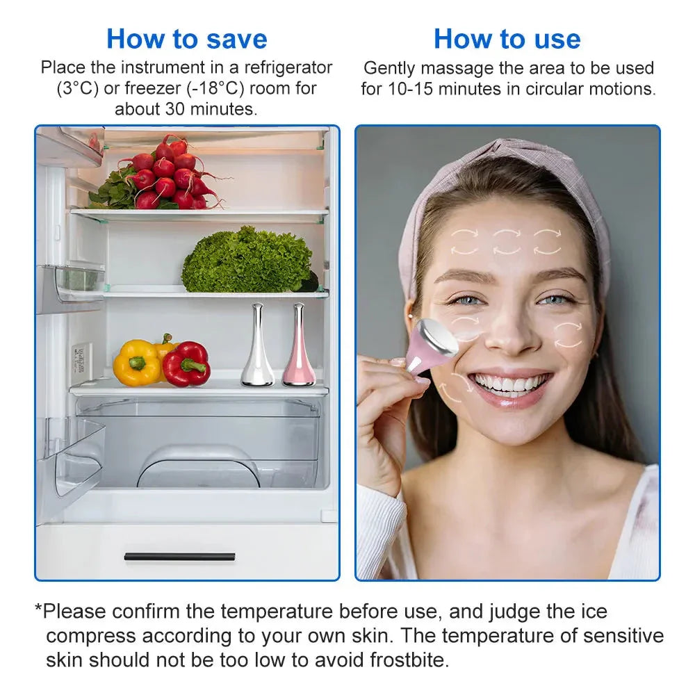 Facial Ice Therapy Device, a revolutionary skincare tool that rejuvenates skin with cooling therapy, tightening, reducing puffiness, and repairing sun damage.