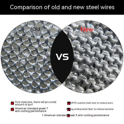 Cut-proof gloves made with 316 stainless steel wire for maximum protection against sharp objects and tools