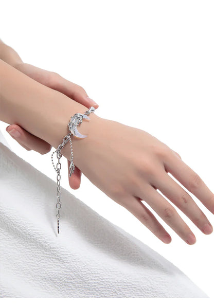 Adjustable sweet style commuter bracelet with celestial-inspired design in alloy, silver, and gold plating