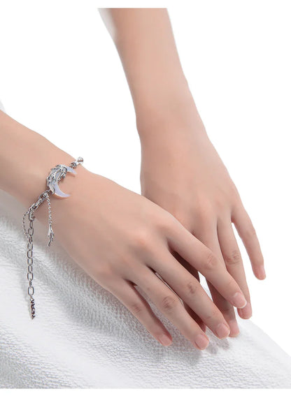 Adjustable sweet style commuter bracelet with celestial-inspired design in alloy, silver, and gold plating