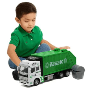 Hhomeenjoy Garbage Truck Toy Friction-Powered Waste Management Recycling Truck Toy Set