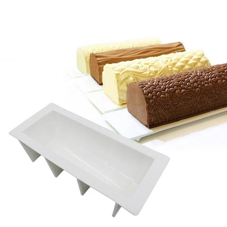 Premium silicone cake mold for creating a variety of delectable desserts, including mousse rolls, mini cakes, and truffles.