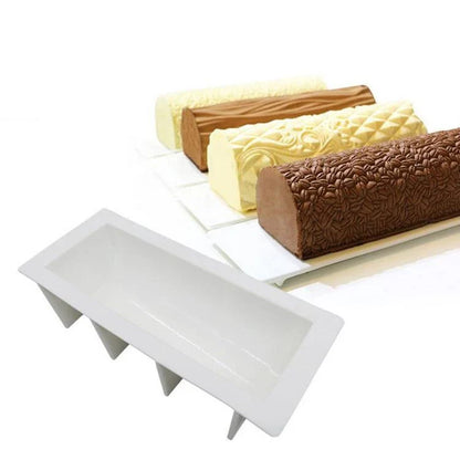 Premium silicone cake mold for creating a variety of delectable desserts, including mousse rolls, mini cakes, and truffles.