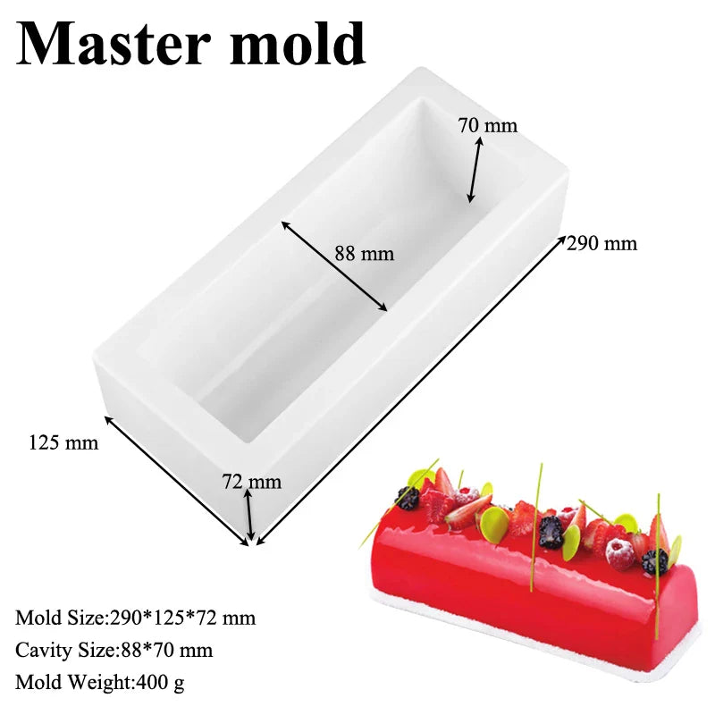 Premium silicone cake mold for creating a variety of delectable desserts, including mousse rolls, mini cakes, and truffles.