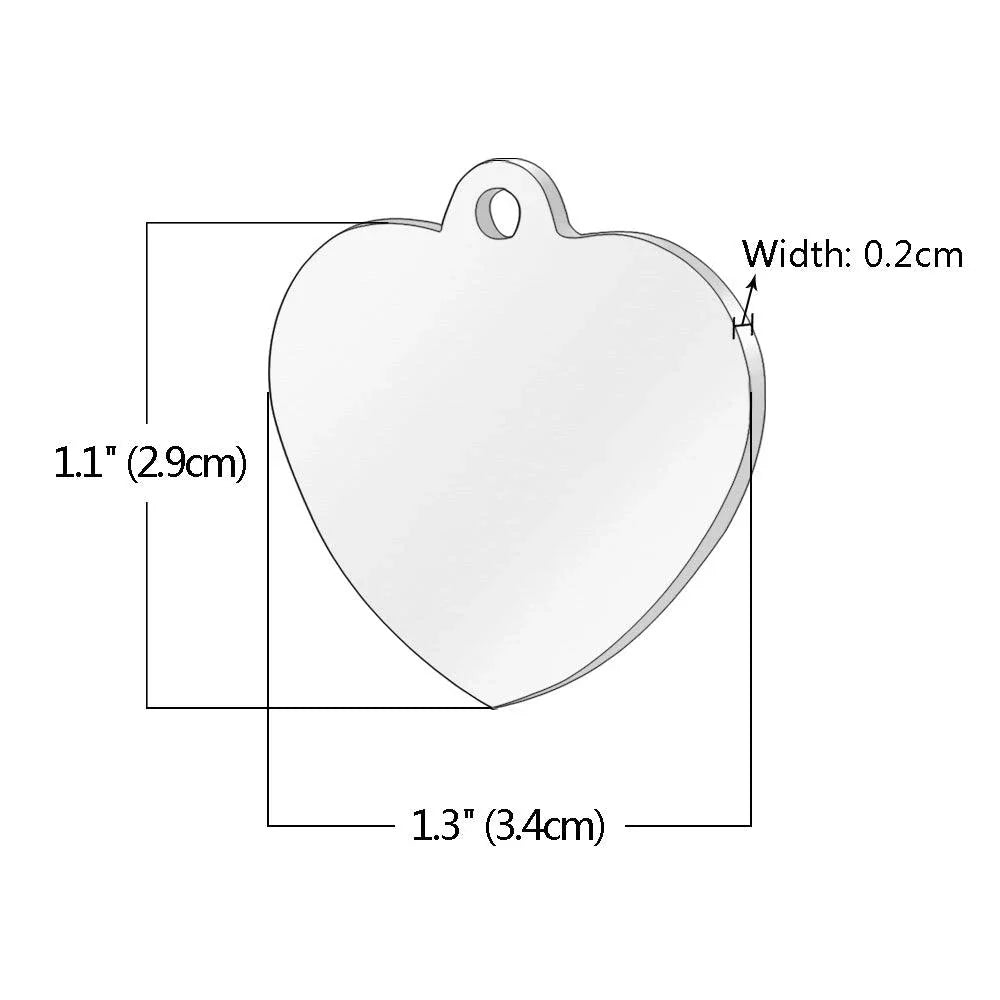 Personalized stainless steel dog tag with a creative, playful shape for unique identification and style