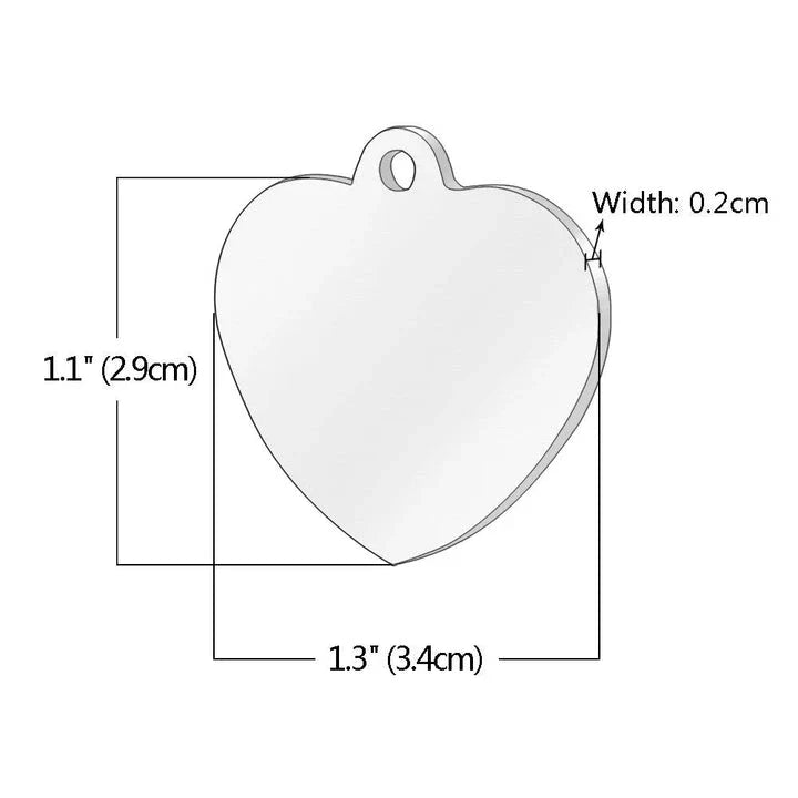 Personalized stainless steel dog tag with a creative, playful shape for unique identification and style