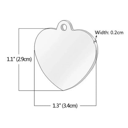 Personalized stainless steel dog tag with a creative, playful shape for unique identification and style