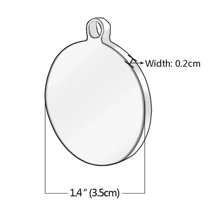 Personalized stainless steel dog tag with a creative, playful shape for unique identification and style