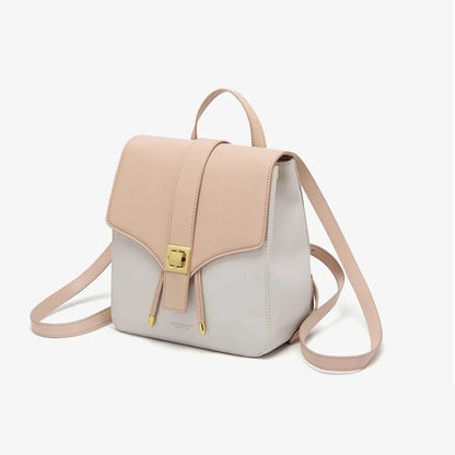 Chic cowhide leather backpack featuring premium split leather, ergonomic design, and spacious storage for the modern woman.