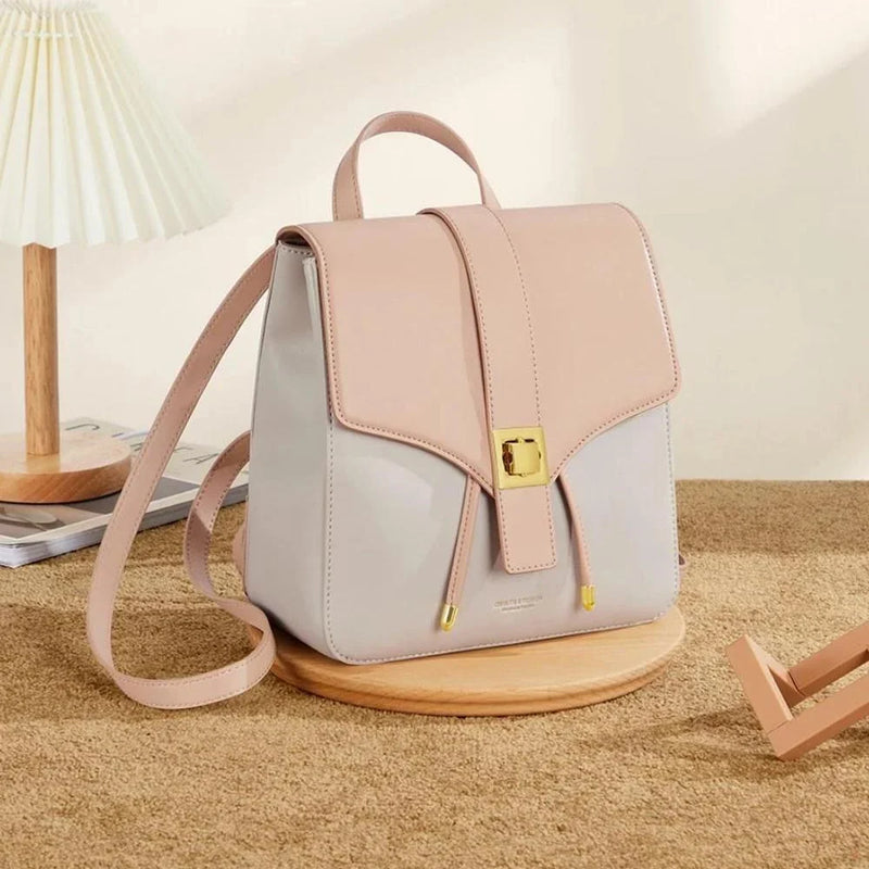 Hhomeenjoy Chic Cowhide Leather Backpack