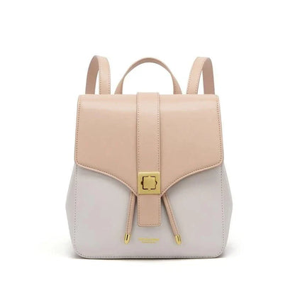 Chic cowhide leather backpack featuring premium split leather, ergonomic design, and spacious storage for the modern woman.