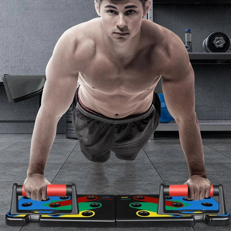 Push-Up Rack Training Board with stable base and non-slip grip for effective chest muscle workouts