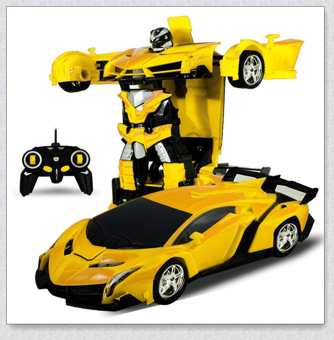 Transformix Transformer Car changing from a sleek racer to an impressive robot with flashing lights and sounds