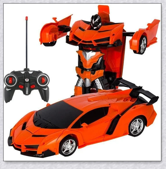 Transformix Transformer Car changing from a sleek racer to an impressive robot with flashing lights and sounds