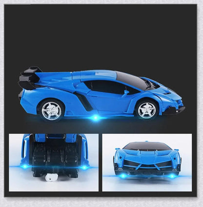 Transformix Transformer Car changing from a sleek racer to an impressive robot with flashing lights and sounds