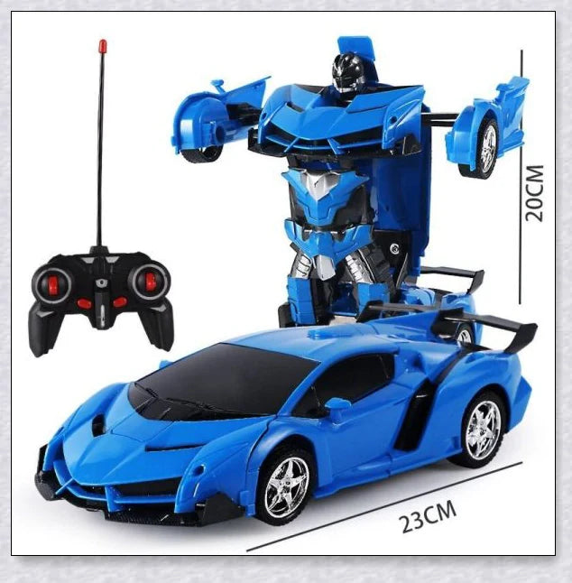 Transformix Transformer Car changing from a sleek racer to an impressive robot with flashing lights and sounds