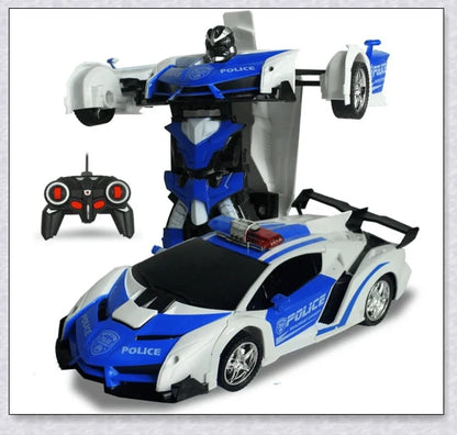 Transformix Transformer Car changing from a sleek racer to an impressive robot with flashing lights and sounds