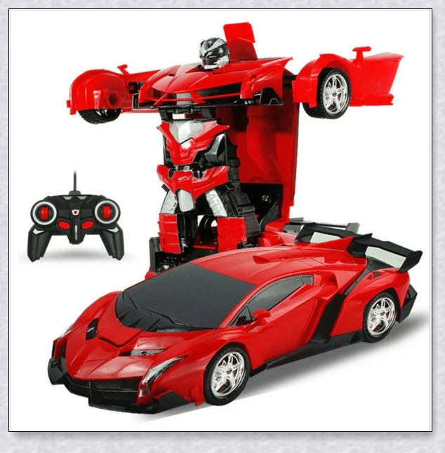 Transformix Transformer Car changing from a sleek racer to an impressive robot with flashing lights and sounds