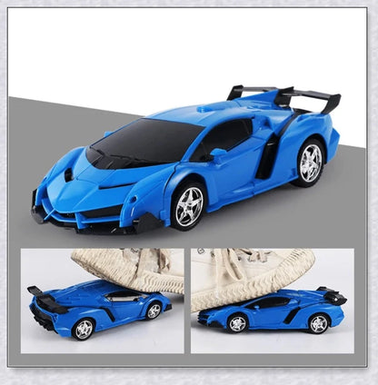 Transformix Transformer Car changing from a sleek racer to an impressive robot with flashing lights and sounds