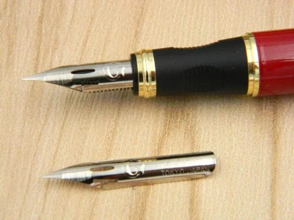 Executive Flexible Nib Fountain Pen in various colors, featuring a calligraphy-inspired nib for elegant writing