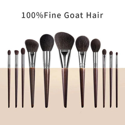 A 24-piece set of high-quality makeup brushes made with natural goat hair and synthetic fibers, perfect for flawless makeup application.