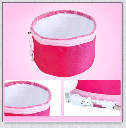 Portable hooded hair dryer heat cap steamer with adjustable temperature and waterproof design