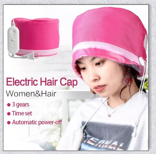 Portable hooded hair dryer heat cap steamer with adjustable temperature and waterproof design