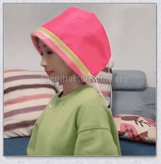 Portable hooded hair dryer heat cap steamer with adjustable temperature and waterproof design