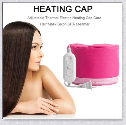 Portable hooded hair dryer heat cap steamer with adjustable temperature and waterproof design
