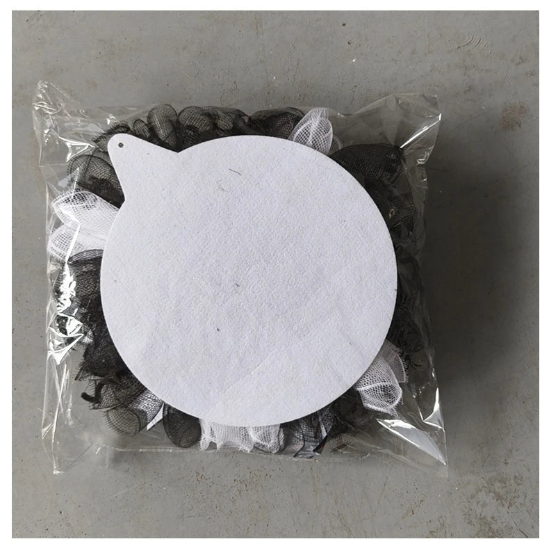 Halloween skull bride and groom mesh garland, a spooky and unique decoration for your haunted house or Halloween party