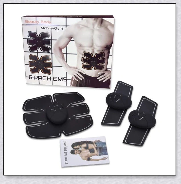 Standard 6 Pack EMS Abdominal Muscle Training Stimulator Device - Portable, Customizable Fitness Tool for Toned Abs