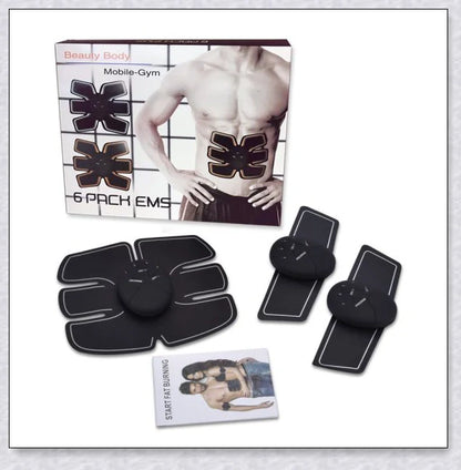Standard 6 Pack EMS Abdominal Muscle Training Stimulator Device - Portable, Customizable Fitness Tool for Toned Abs