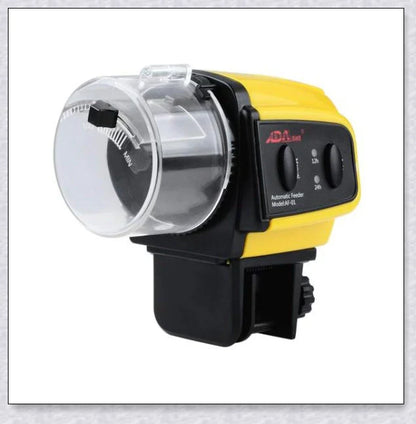 Automatic fish feeder with programmable timer and moisture-resistant design for aquarium pets