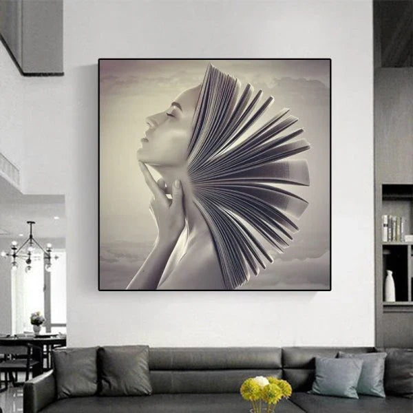 Frameless oil-on-canvas painting with vibrant, water-based pigment ink for elegant home decor