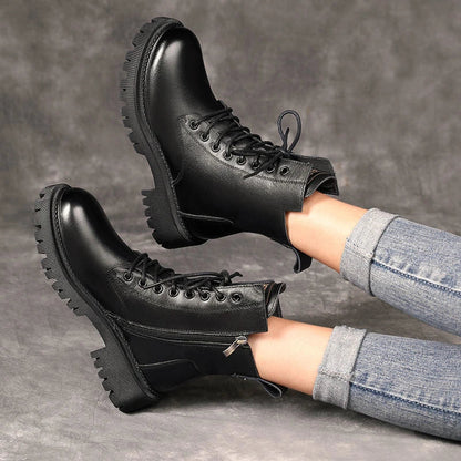 Premium British knight-inspired boots with thick soles, lace, and velvet accents for a regal, yet comfortable look.