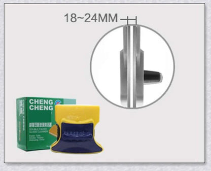 Magnetic Glass Cleaner Brush - Effortless window cleaning with powerful magnets and a versatile design