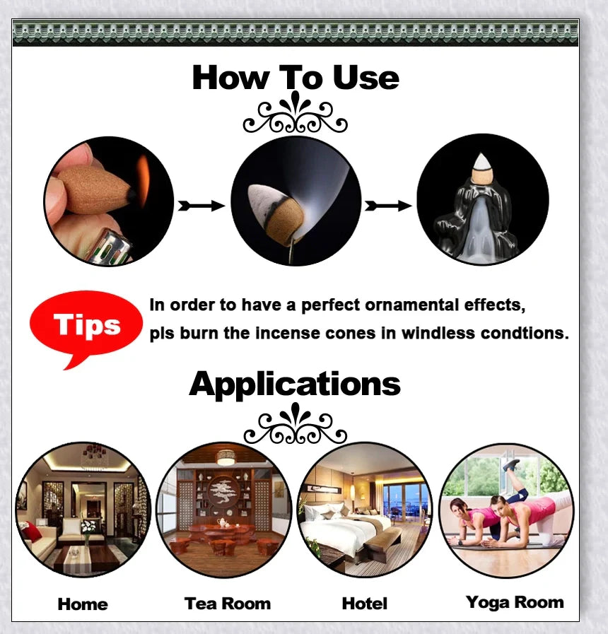 A multi-layered ceramic incense burner creating a cascading waterfall effect with calming aroma diffusion