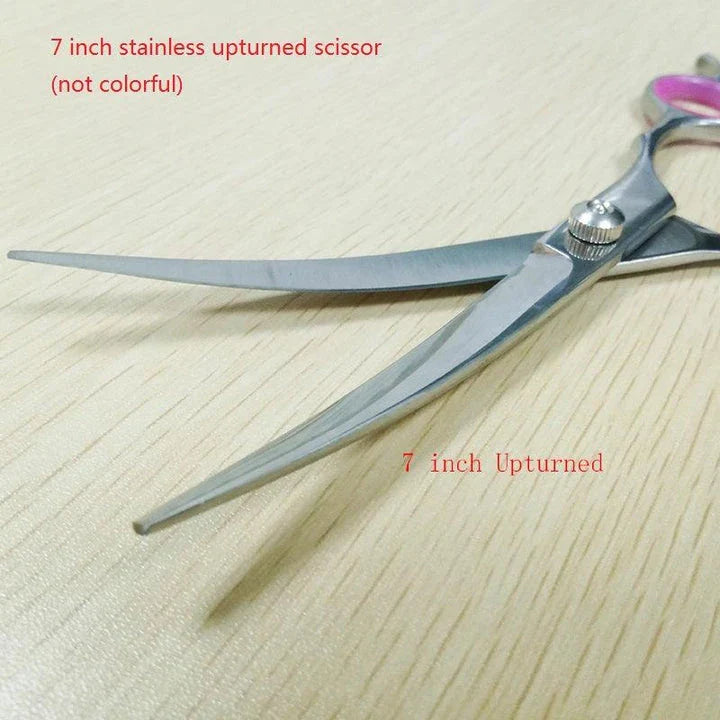 Premium stainless steel pet grooming scissors with ergonomic handles for effortless, salon-quality trimming and shaping of your furry friend's coat.