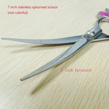 Premium stainless steel pet grooming scissors with ergonomic handles for effortless, salon-quality trimming and shaping of your furry friend's coat.
