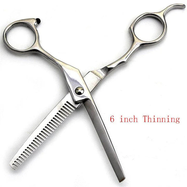 Premium stainless steel pet grooming scissors with ergonomic handles for effortless, salon-quality trimming and shaping of your furry friend's coat.